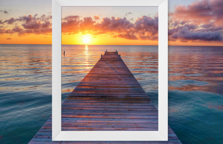 sunset and picture frame