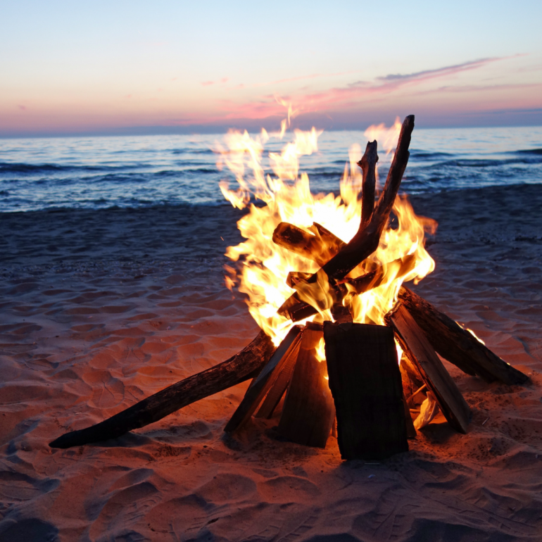campfire on the beach
